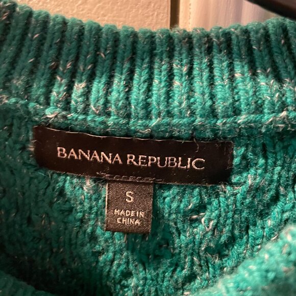 Banana Republic Emerald Green Cable Knit Sweater *excellent quality* NWOT - Picture 5 of 8